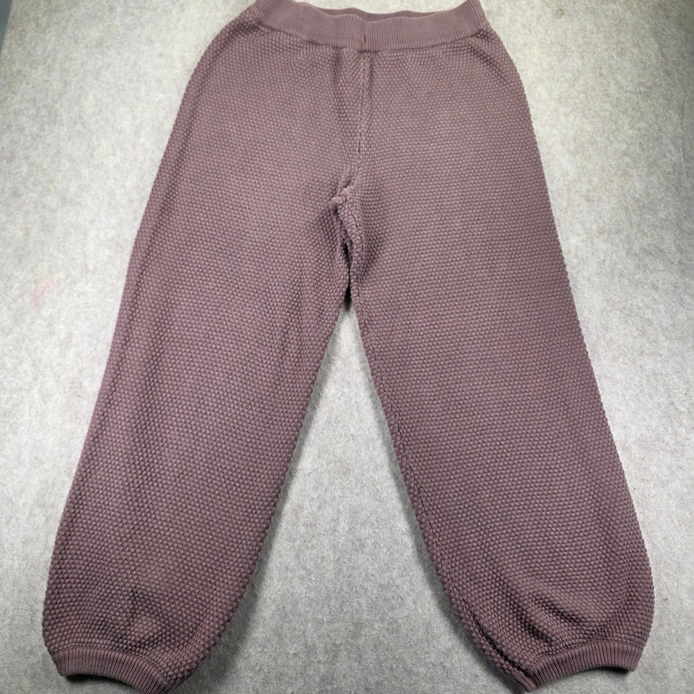 FP Beach Free People Knit Popcorn Stitch Joggers Mauve Brown Small H746